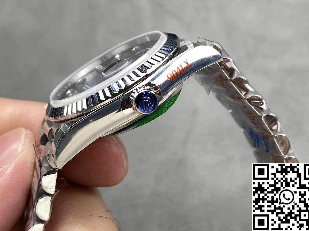 v5 Blue Tungsten Factory 128239-0023 Steel Dial 36mm Rolex QF Date Day Timeless 998 0714